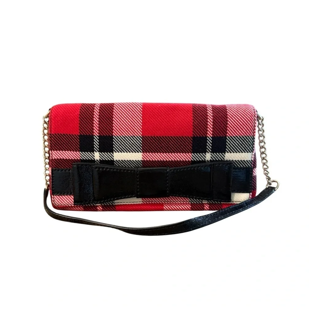 Kate Spade Red and Black Plaid Shoulder Bag| Holiday Plaid Bag